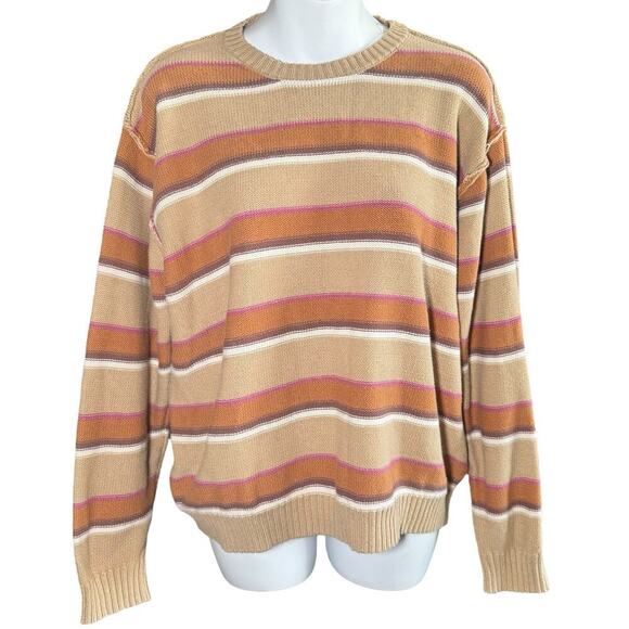 RSQ Womenβs Stripe Oversized Crewneck Sweater Size Mβ - Picture 2 of 7